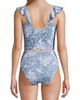 Lands' End Lands' End Pique Ruffle Tankini Top and High Waisted Bottom Swimsuit Set - 2