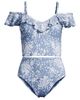 Lands' End Lands' End Pique Ruffle Tankini Top and High Waisted Bottom Swimsuit Set - 5