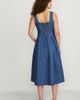 Lands' End Lands' End Pleated Square Neck Cotton Poplin Midi Dress - 2