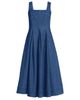 Lands' End Lands' End Pleated Square Neck Cotton Poplin Midi Dress - 5