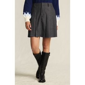 Lands' End Lands' End Plus Size Brushed Flannel Pleated Mini Skirt