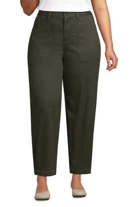 Lands' End Lands' End Plus Size Chino High Rise Barrel Leg Utility Ankle Pants