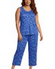 Lands' End Lands' End Plus Size Cooling 3 Piece Pajama Set - Tank Crop and Robe - 1