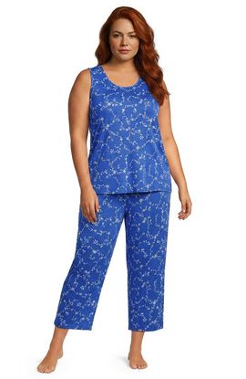 Lands' End Lands' End Plus Size Cooling 3 Piece Pajama Set - Tank Crop and Robe