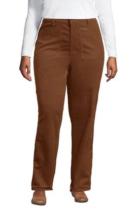 Lands' End Lands' End Plus Size Corduroy High Rise Rail Straight Leg Pants