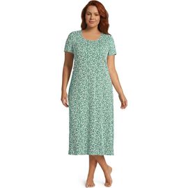 Lands' End Lands' End Plus Size Cotton Short Sleeve Midcalf Nightgown