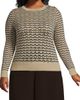Lands' End Lands' End Plus Size Cotton Viscose Button Shoulder Modern Crew Sweater - 1