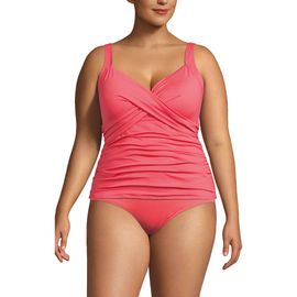 Lands' End Lands' End Plus Size DD-Cup Chlorine Resistant Wrap Underwire Tankini Swimsuit Top