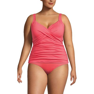 Lands' End Lands' End Plus Size DD-Cup Chlorine Resistant Wrap Underwire Tankini Swimsuit Top