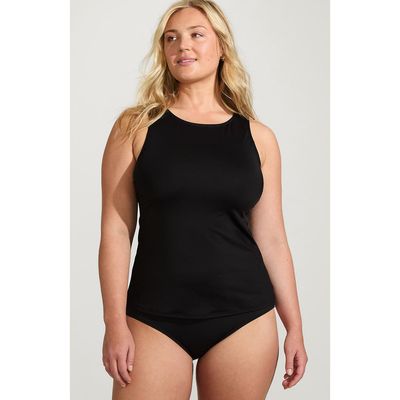 Lands' End Lands' End Plus Size DD-Cup High Neck UPF 50 Modest Tankini Swimsuit Top