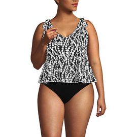 Lands' End Lands' End Plus Size Ddd-cup Tie Shoulder Flutter Tankini Top