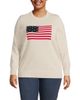 Lands' End Lands' End Plus Size Drifter Crew Neck Jersey Pull Over Sweater - 1