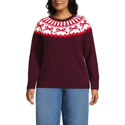Lands' End Lands' End Plus Size Drifter Raglan Crew Sweater