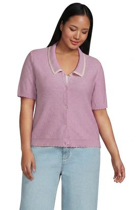 Lands' End Lands' End Plus Size Drifter Scallop Collar Sweater