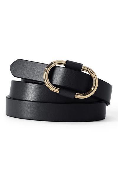 Lands' End Lands' End Plus Size Endlessly Adjustable Skinny Leather Belt