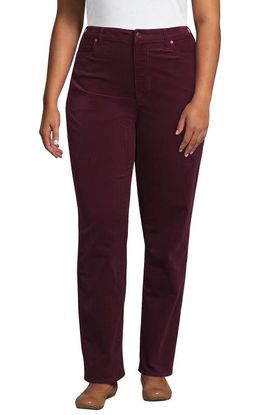 Lands' End Lands' End Plus Size Fine Wale Corduroy High Rise Straight Leg Pants
