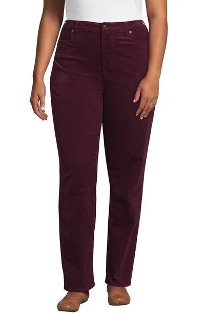 Lands' End Lands' End Plus Size Fine Wale Corduroy High Rise Straight Leg Pants