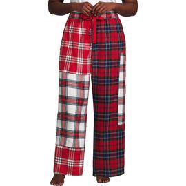 Lands' End Lands' End Plus Size Flannel Patchwork Wide Leg Sleep Pants