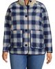 Lands' End Lands' End Plus Size High Pile Fleece Reversible Mixed Media Long Jacket - 1