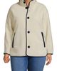 Lands' End Lands' End Plus Size High Pile Fleece Reversible Mixed Media Long Jacket - 4