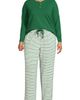 Lands' End Lands' End Plus Size Knit 2 Piece Pajama Set - Long Sleeve Top and Pants - 1