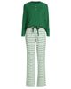 Lands' End Lands' End Plus Size Knit 2 Piece Pajama Set - Long Sleeve Top and Pants - 3
