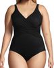 Lands' End Lands' End Plus Size Long SlenderSuit Wrap One Piece Swimsuit with Tummy Control - 1