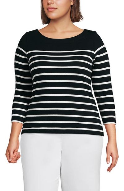 Lands' End Lands' End Plus Size Mariner Jersey Boatneck Top