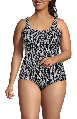 Lands' End Lands' End Plus Size Mastectomy Chlorine Resistant Tugless One Piece Swimsuit Soft Cup