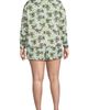 Lands' End Lands' End Plus Size Matte Satin 2 Piece Pajama Set - Long Sleeve Top and Shorts - 2