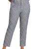 Lands' End Lands' End Plus Size Mid Rise Classic Straight Leg Oxford Stripe Ankle Pants - 1