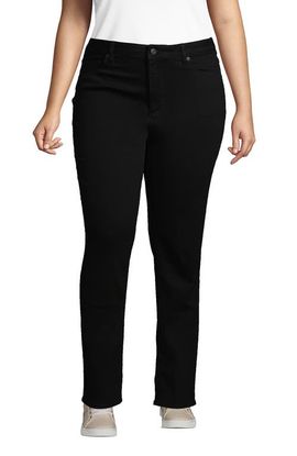 Lands' End Lands' End Plus Size Mid Rise Straight Leg Blue Jeans