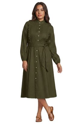 Lands' End Lands' End Plus Size Perfect Button Front Shirt Dress