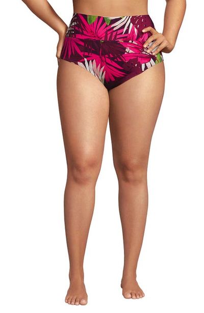 Lands' End Lands' End Plus Size Pinchless High Waisted Bikini Bottoms