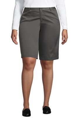 Lands' End Lands' End Plus Size Plain Front Blend Chino Shorts