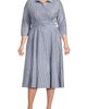 Lands' End Lands' End Plus Size Poplin Midi Wrap Front Dress - 3