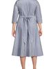 Lands' End Lands' End Plus Size Poplin Midi Wrap Front Dress - 4