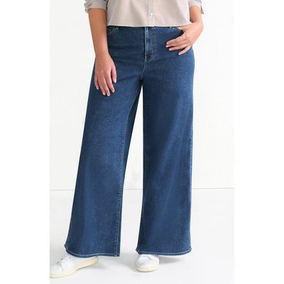Lands' End Lands' End Plus Size Recover Denim High Rise Extra Wide Leg Jeans