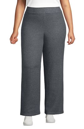 Lands' End Lands' End Plus Size Serious Sweats High Rise Fleece Lined Straight Leg Pants