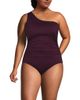 Lands' End Lands' End Plus Size Shirred One Shoulder One Piece Swimsuit - 1