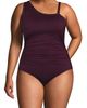 Lands' End Lands' End Plus Size Shirred One Shoulder One Piece Swimsuit - 4