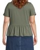 Lands' End Lands' End Plus Size Short Sleeve Lightweight Jersey Crew Neck Peplum Tee - 2