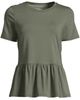 Lands' End Lands' End Plus Size Short Sleeve Lightweight Jersey Crew Neck Peplum Tee - 3