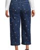 Lands' End Lands' End Plus Size Soft Denim High Rise Embroidered Wide Leg Crop Jeans - 2