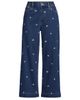 Lands' End Lands' End Plus Size Soft Denim High Rise Embroidered Wide Leg Crop Jeans - 3