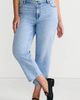 Lands' End Lands' End Plus Size Soft Denim Mid Rise Relaxed Straight Crop Jeans - 1