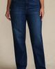Lands' End Lands' End Plus Size Soft Denim Mid Rise Relaxed Straight Leg Jeans - 1