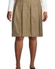 Lands' End Lands' End Plus Size Solid Top of Knee Box Pleat Skirt - 1