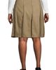 Lands' End Lands' End Plus Size Solid Top of Knee Box Pleat Skirt - 2
