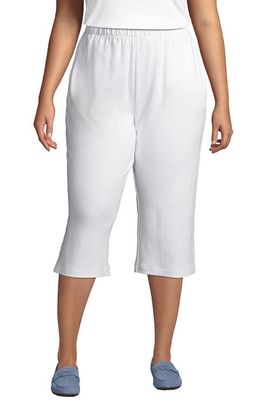 Lands' End Lands' End Plus Size Sport Knit High Rise Elastic Waist Capri Pants